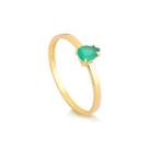 Anel de Prata 925 com banho de Ouro 18k e Ágata Verde Anel de Prata 925 com banho de Ouro 18k e Ágata Verde