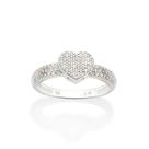 Anel de prata 925 feminino rommanel coraçâo cravejado zircônias 810249