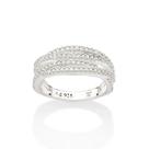 Anel de prata 925 feminino rommanel entrelaçado cravejado zircônias 810235