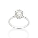 Anel de prata 925 feminino rommanel oval cravejado com zircônias 810243 Anel de prata 925 feminino rommanel oval cravejado com zircônias 810243