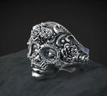 Anel de Prata Caveira - Mexican Skull- Em Prata 925 maciça - Celtic Joias Masculinas