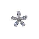 Anel De Prata Flor Com Zircônias Prateado - Aro 15