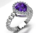 Anel De Prata Zirconia Gota Ametista 950 Entrega Imediata Anel De Prata Zirconia Gota Ametista 950 Entrega Imediata