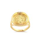 Anel De São Bento Feminino Cravejado Cruz Folheado A Ouro Anel De São Bento Feminino Cravejado Cruz Folheado A Ouro