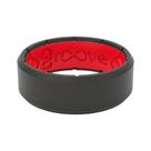 Anel de silicone Groove Life Edge preto/vermelho para homens - tamanho 13