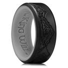 Anel de silicone King Will, aliança de casamento de borracha preta e cinza para homens