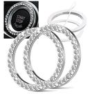 Anel de strass de cristal para decoração de carro, 2 peças para prata Orrdice
