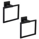 Anel de toalha KOKOSIRI B3004BK-P2 em aço inoxidável preto fosco x2