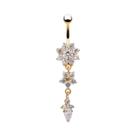 Anel de Umbigo Feminino com Zircônia de Cristal - Aço Inoxidável