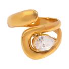 Anel de zircão de aço inoxidável, alta qualidade, nicho, anéis de acessórios de anel de luxo leve Anel de zircão de aço inoxidável, alta qualidade, nicho, anéis de acessórios de anel de luxo leve