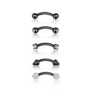 Anel de Zircônia Cúbica em Aço Inoxidável - Para Rook, Daith, Barriga, Lábio, Sobrancelha, Cartilagem e Tragus