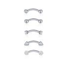 Anel de Zircônia Cúbica em Aço Inoxidável - Para Rook, Daith, Barriga, Lábio, Sobrancelha, Cartilagem e Tragus