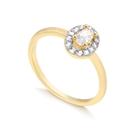 Anel Delicado Oval Com Pedras De Zircônias Cristal Folheado