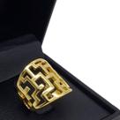 Anel Desenho Grego Rendado Banho De Ouro 18k 1156