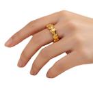 Anel Dourado Aço Inox Ajustável Feminino Moderno Festa Luxo