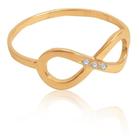 Anel Dourado Semi Joia Infinito Anel Dourado Semi Joia Infinito