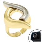 Anel Duo Feminino Moda Orgânico Solitário Fashion Feminino