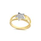 Anel Duplo De Estrelas Folheado A Ouro