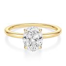 Anel EAMTI 3CT com corte oval CZ Solitaire banhado a ouro 14K - 8