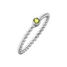 Anel ELEGANT CONFETTI Venice banhado a ouro branco 18k verde CZ