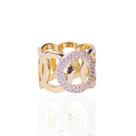 Anel elos cristal banhado a ouro 18k Anel elos cristal banhado a ouro 18k