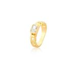 Anel elos groumet com pedra central banhado a ouro Anel elos groumet com pedra central banhado a ouro