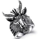 Anel em Aço Inox Baphomet Maçon Templario