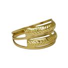Anel Em Ouro 10k 416 2 Meias Canas Amarelo