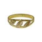Anel Em Ouro 10k 416 3 Folhas Aro Aberto
