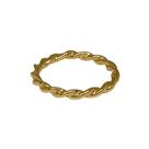 Anel Em Ouro 18k 750 Aro Fio Redondo Trançado Tranças