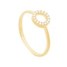 Anel em Ouro 18k Círculo com Zircônias P - AU8637