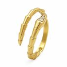 Anel em Ouro 18K Cobra com Zircônias - Joia Exclusiva Anel em Ouro 18K Cobra com Zircônias - Joia Exclusiva