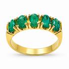 Anel em Ouro 18K com 5 Esmeraldas Ovais - Joia Exclusiva Anel em Ouro 18K com 5 Esmeraldas Ovais - Joia Exclusiva