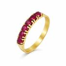 Anel em Ouro 18K com 7 Rubis - Joia Exclusiva