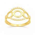 Anel em Ouro 18K com Diamante - Circulo Vazado