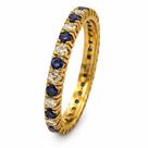 Anel em Ouro 18K com Diamantes e Safiras - Joia Exclusiva