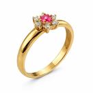 Anel em Ouro 18K com Rubi e Diamantes - Joia de Compromisso Anel em Ouro 18K com Rubi e Diamantes - Joia de Compromisso