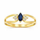 Anel em Ouro 18K com Safira Azul e Diamantes - Joia Sofisticada Anel em Ouro 18K com Safira Azul e Diamantes - Joia Sofisticada