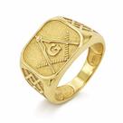 Anel em Ouro 18K com Símbolo da Maçonaria - Design Exclusivo