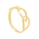 Anel em Ouro 18k Elos com Diamantes - AU8533 Anel em Ouro 18k Elos com Diamantes - AU8533
