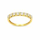Anel em Ouro 18k Meia Aliança com Zircônias Redondas 2,75mm Anel em Ouro 18k Meia Aliança com Zircônias Redondas 2,75mm
