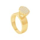 Anel em Ouro 18k Pavê com Zircônias - AU6481