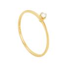 Anel em Ouro 18k Solitário com Diamantes - AU10159