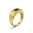 Anel em Ouro 18k TV com Zirconia Verde 5x7 mm - Joia de Luxo