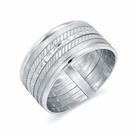Anel em Ouro Branco 18k 7 Fios - Joia de Compromisso