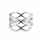 Anel em Prata 925 com Design Infinitos Triplos - Joia Exclusiva