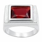 Anel em Prata 925 com Zircônia Baguete 12x10mm - Design Elegante