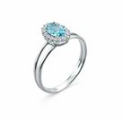 Anel em Prata 925 com Zircônia Oval Azul Claro - Joia Elegante e Moderna