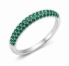 Anel em Prata 925 com Zircônia Verde - Design Exclusivo