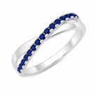Anel em Prata 925 com Zircônias Azul Royal - Design Exclusivo